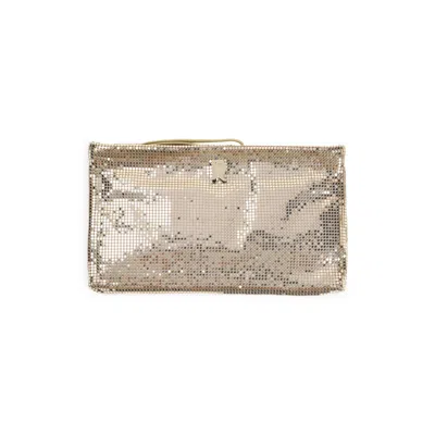 Rabanne Gold Brass Pochette Handbag In Neutrals