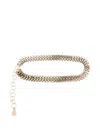 Rabanne Gold Chain Belt With Coin-shaped Links In Burgundy