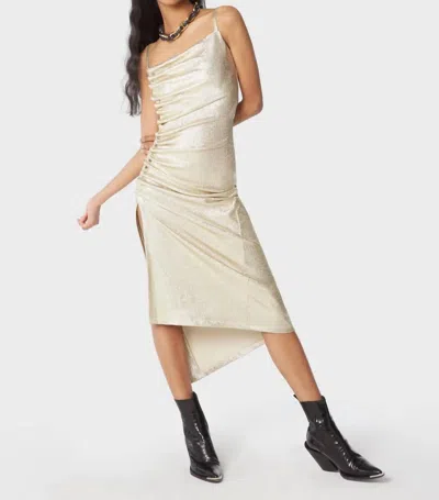 Rabanne Gold Drape Pression Dress
