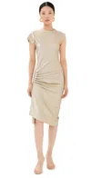 Rabanne Stretch Lurex Jersey Midi Dress In Silver/gold