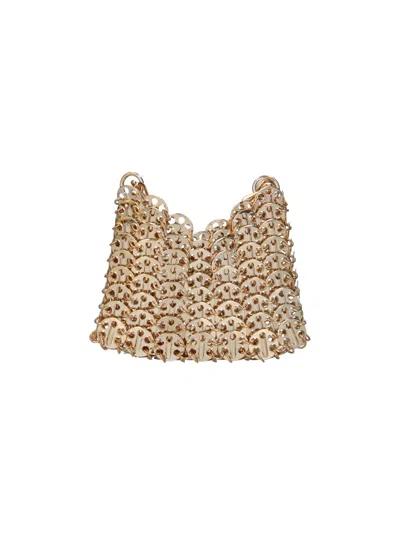 Rabanne Gold Iconic 1969 Mini Steel Shoulder Bag