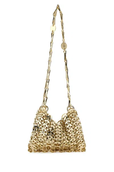 RABANNE GOLD METAL 1969 NANO SHOULDER BAG