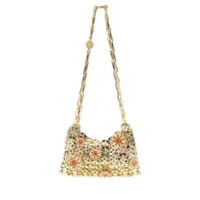 Rabanne Gold Metal Chain 1969 Shoulder Bag Goldpeach Borse A Mano In Multi