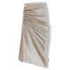 Rabanne Ruched-detailing Asymmetric Midi Skirt