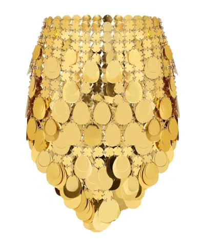 RABANNE PACO RABANNE GOLD SPARKLE ASSEMBLY ASSYMETRIC SKIRT