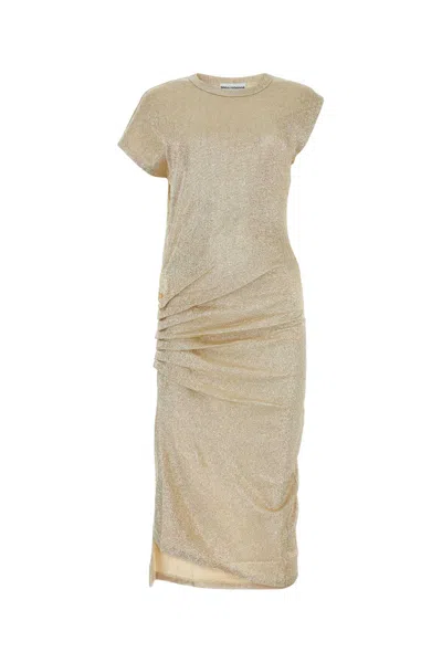 RABANNE GOLD STRETCH VISCOSE BLEND DRESS
