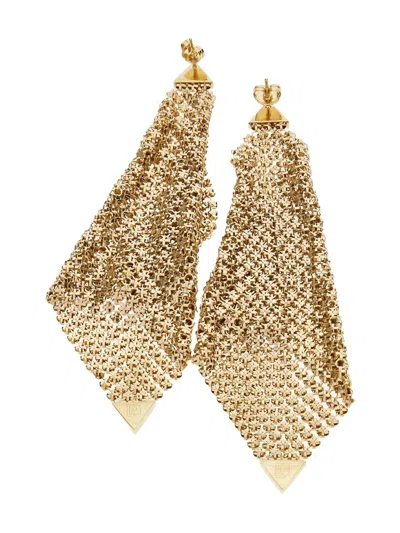 RABANNE GOLD-TONE CHAIN MESH EARRINGS