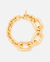Rabanne Interlocking Link Bracelet With Polished Gold Finish In Golden