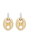 Rabanne Silver And Gold Xtra Eight Dang Earrings With Pressure Closure In Brass And Aluminum Woman