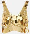 Rabanne Sequinned Cropped Top In Gold