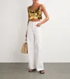 Rabanne Womens Gold Sequin-embellished Cropped Metallic Top In Gold