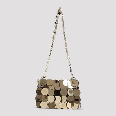 Rabanne Nano Sparkle Discs Shoulder Bag In Gold