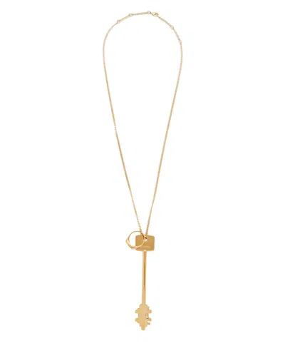 Rabanne Gold-finish Necklace With Ring And Key Pendants