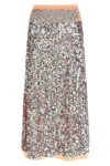 Rabanne Sequin Skirt Contrast Waistband Side Slit In Multi