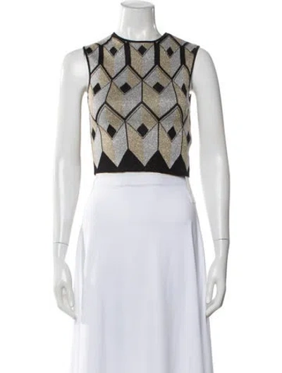 Pre-owned Rabanne Graphic Print Crew Neck Crop Top W/ Tags In Multi