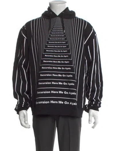 Pre-owned Rabanne Graphic Print Crew Neck Hoodie In Black