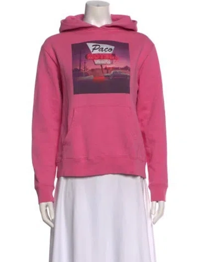 Pre-owned Rabanne Graphic Print Crew Neck Hoodie In Pink