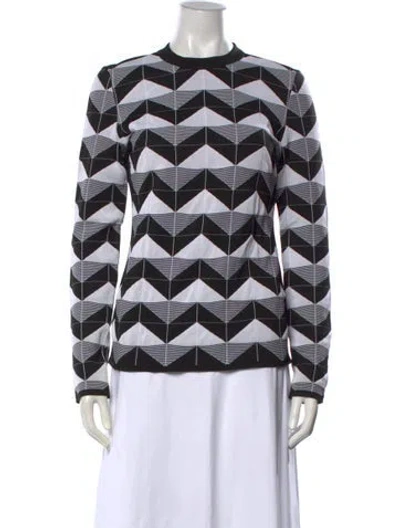 Pre-owned Rabanne Graphic Print Crew Neck Sweater In Black