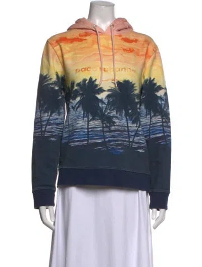 Pre-owned Rabanne Graphic Print Crew Neck Sweater In Blue