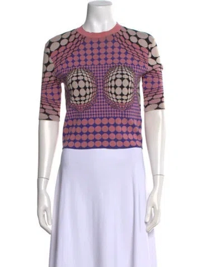 Pre-owned Rabanne Graphic Print Crew Neck Sweater In Pink