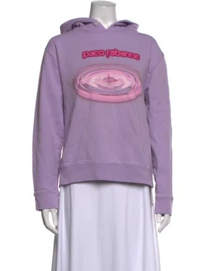Pre-owned Rabanne Graphic Print Crew Neck Sweater In Purple
