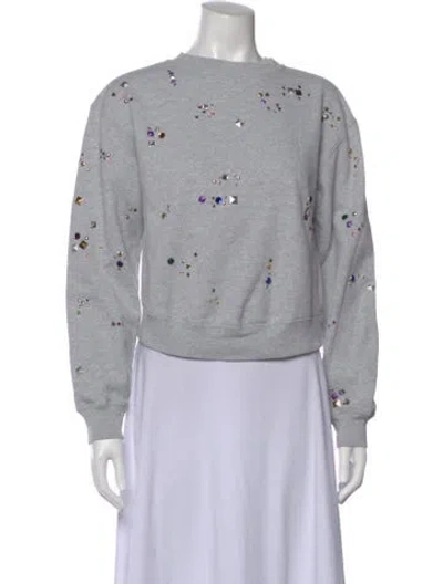 Pre-owned Rabanne Graphic Print Crew Neck Sweatshirt In Gray