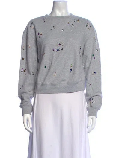 Pre-owned Rabanne Graphic Print Crew Neck Sweatshirt In Grey