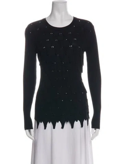 Pre-owned Rabanne Graphic Print Crew Neck Top In Black