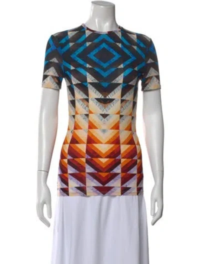 Pre-owned Rabanne Graphic Print Crew Neck Top In Blue