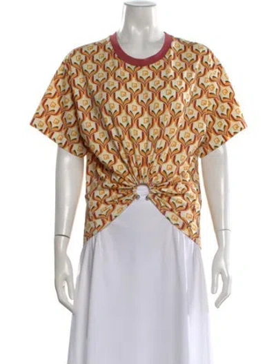 Pre-owned Rabanne Graphic Print Crew Neck Top In Neutral