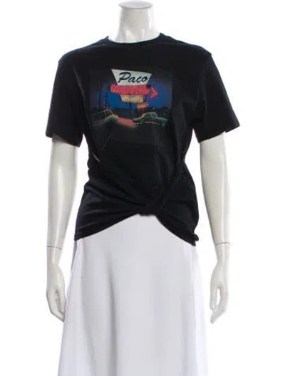 Pre-owned Rabanne Graphic Print Crew Neck T-shirt In Black