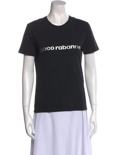 Pre-owned Rabanne Graphic Print Crew Neck T-shirt In Black
