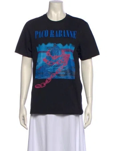 Pre-owned Rabanne Graphic Print Crew Neck T-shirt In Black