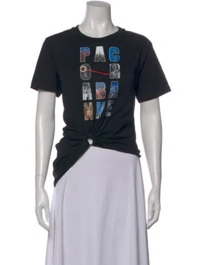 Pre-owned Rabanne Graphic Print Crew Neck T-shirt In Black