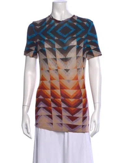 Pre-owned Rabanne Graphic Print Crew Neck T-shirt In Neutrals