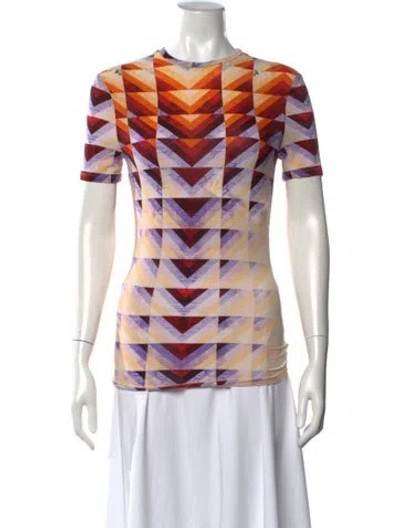 Pre-owned Rabanne Graphic Print Crew Neck T-shirt In Orange