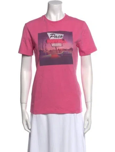 Pre-owned Rabanne Graphic Print Crew Neck T-shirt In Pink