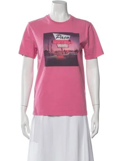 Pre-owned Rabanne Graphic Print Crew Neck T-shirt In Pink