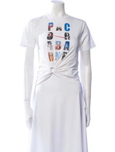 Pre-owned Rabanne Graphic Print Crew Neck T-shirt In Purple