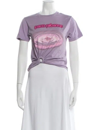 Pre-owned Rabanne Graphic Print Crew Neck T-shirt In Purple