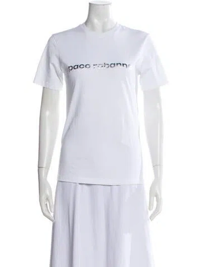 Pre-owned Rabanne Graphic Print Crew Neck T-shirt In White