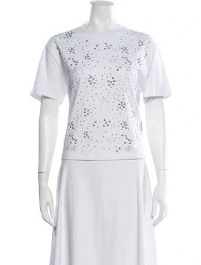 Pre-owned Rabanne Graphic Print Crew Neck T-shirt In White