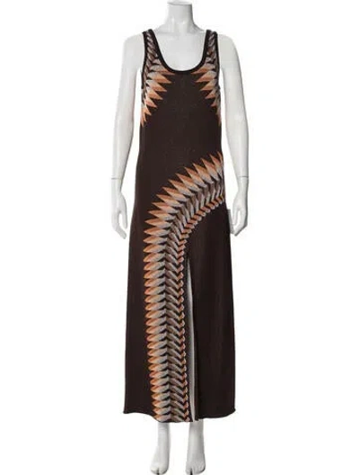Pre-owned Rabanne Graphic Print Long Dress W/ Tags In Multi