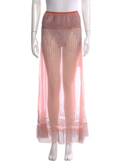 Pre-owned Rabanne Graphic Print Long Skirt W/ Tags In Pink
