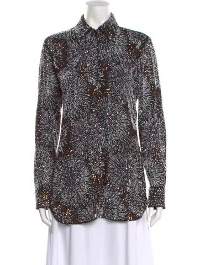 Pre-owned Rabanne Graphic Print Long Sleeve Top W/ Tags In Black
