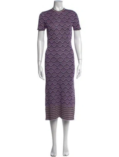 Pre-owned Rabanne Graphic Print Midi Length Dress In Pink/purple/silver