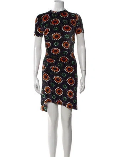 Pre-owned Rabanne Graphic Print Mini Dress In Black