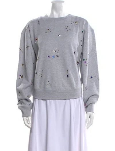 Pre-owned Rabanne Graphic Print Scoop Neck Sweatshirt W/ Tags In Gray