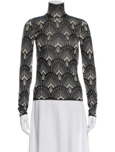 Pre-owned Rabanne Graphic Print Turtleneck Top In Multi