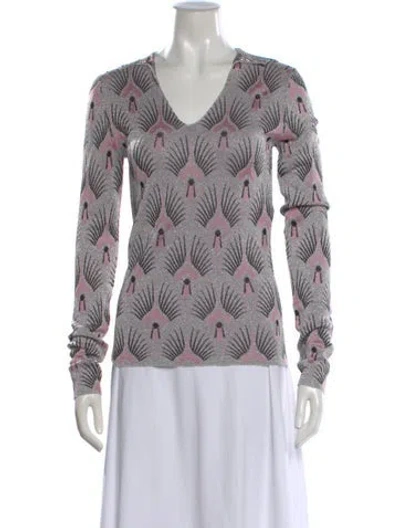 Pre-owned Rabanne Graphic Print V-neck Top